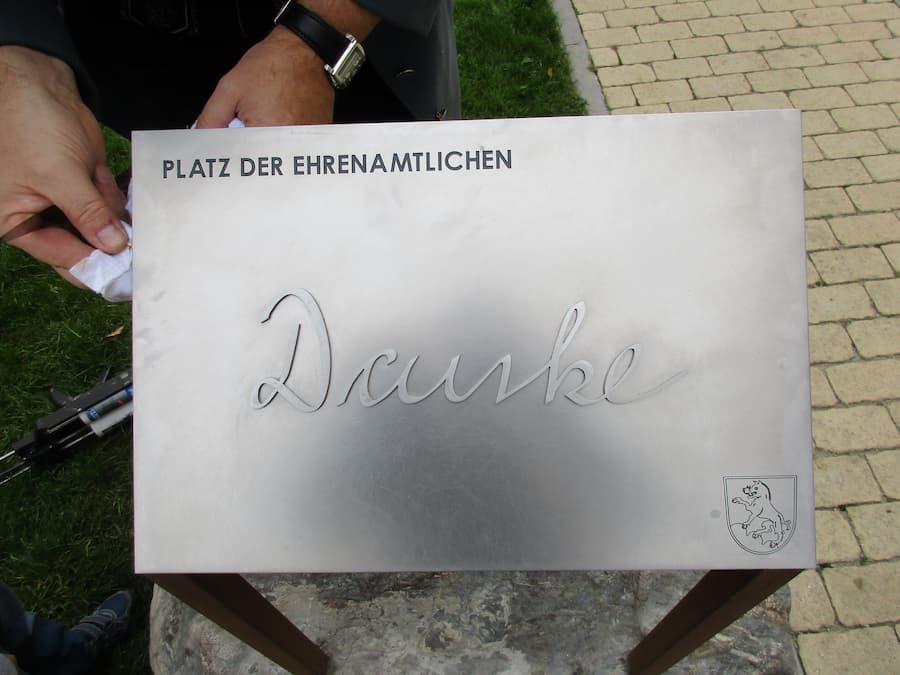 Tafel des Platz des Ehrenamts in Ebersberg